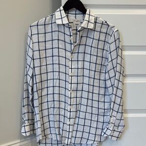 Classic White and Blue Checkered Men's Shirt
